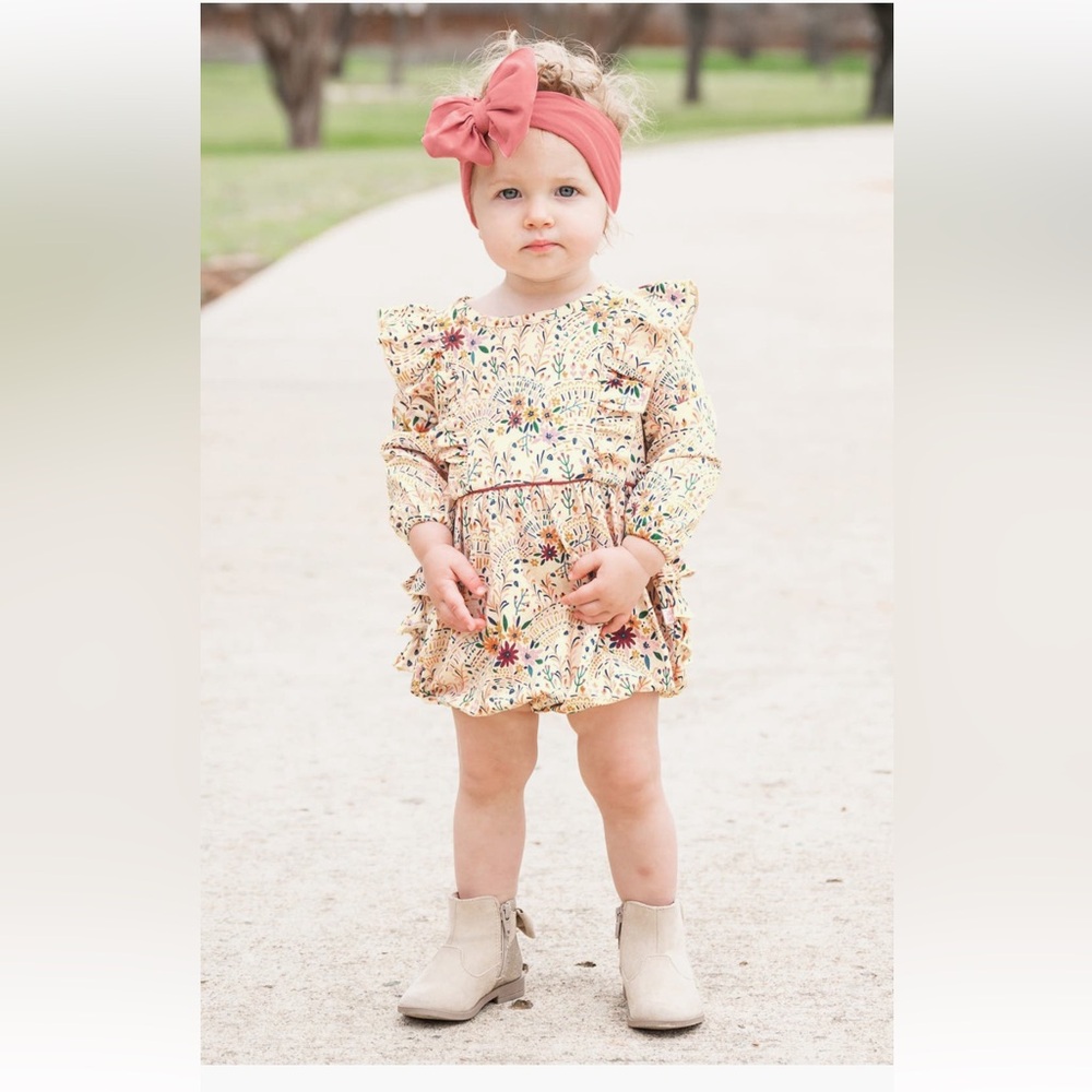 RuffleButts Lace is More Bubble Romper